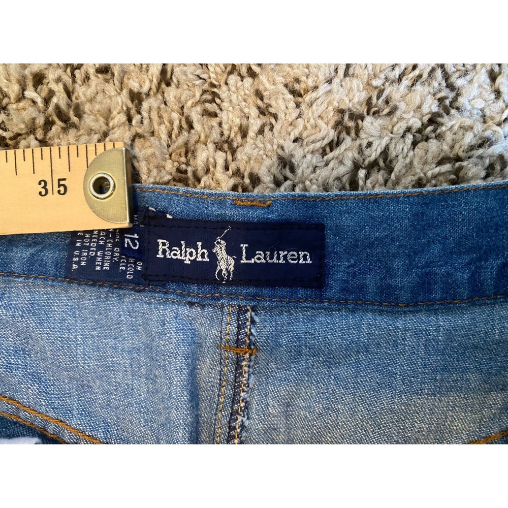Vintage Ralph Lauren Denim Maxi Skirt Womens 10/12 Blue High Waist Cotton USA - Picture 6 of 8